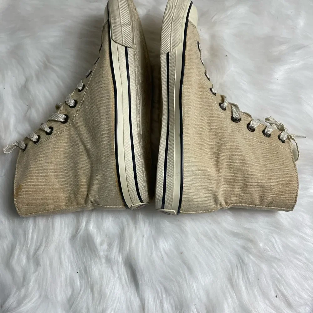 Juicy couture beige and gold canvas lace up sneakers size10